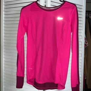 pink Nike long sleeve running shirt